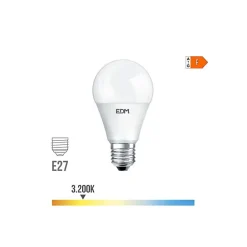 Ampoule LED E27 20W Ronde A60 équivalent à 180W - Blanc Chaud 3200K
