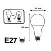 Ampoule LED E27 15W 220V A65 - Blanc Chaud 2300K - 3500K - SILAMP