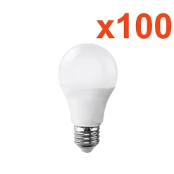 Ampoule LED E27 9W 220V A60 180 degrés (Pack de 100) - Blanc Froid 6000K - 8000K - SILAMP
