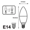 Ampoule LED E14 8W 220V C37 180 degrés - Blanc Neutre 4000K - 5500K - SILAMP