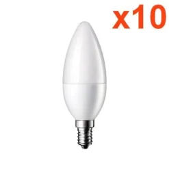 Ampoule LED E14 6W 220V C37 180 degrés Dimmable (Pack de 10) - Blanc Froid 6000K - 8000K - SILAMP