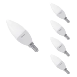Ampoule LED E14 8W 220V C37 180 degrés (Pack de 5) - Blanc Neutre 4000K - 5500K - SILAMP