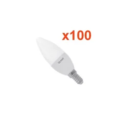 Ampoule LED E14 8W 220V C37 180 degrés (Pack de 100) - Blanc Neutre 4000K - 5500K - SILAMP