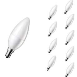 Ampoule LED E14 6W 220V C37 180 degrés Dimmable (Pack de 10) - Blanc Neutre 4000K - 5500K - SILAMP