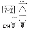 Ampoule LED E14 8W 220V C37 180 degrés (Pack de 5) - Blanc Chaud 2300K - 3500K - SILAMP