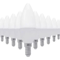 Ampoule LED E14 8W 220V C37 180 (Pack de 10) - Blanc Froid 6000K - 8000K - SILUMEN