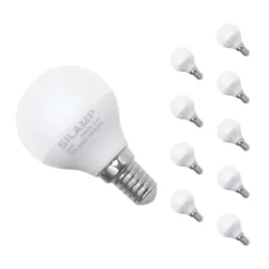 Ampoule LED E14 8W 220V G45 300 degrés (Pack de 10) - Blanc Chaud 2300K - 3500K - SILAMP