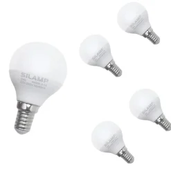 Ampoule LED E14 8W 220V G45 300 degrés (Pack de 5) - Blanc Chaud 2300K - 3500K - SILAMP