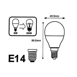 Ampoule LED E14 6W 220V G45 Dimmable - Blanc Froid 6000K - 8000K - SILUMEN