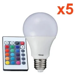 Ampoule LED E27 5W 220V RGBW (Pack de 5) - SILAMP