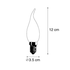 Ampoule LED filament bougie E14 BXS35 1W 100LM 2200K