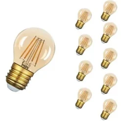 Ampoule LED Filament E27 4W G45 Dimmable - Pack de 10 - SILUMEN - Blanc chaud - Classe énergétique A+