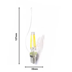 Ampoule LED Flamme Filament 6W 220V 360 - Blanc Chaud 2300k - 3500k - SILUMEN