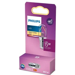 Ampoule LED flamme filament transparente E14 135lm 1.5W = 15W IP20 blanc chaud Philips