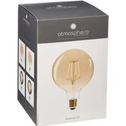 Ampoule LED Globe ambrée - filament droit E27 D13 cm - Atmosphera