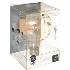 Ampoule LED Globe ambrée - filament droit E27 D10 cm - Atmosphera