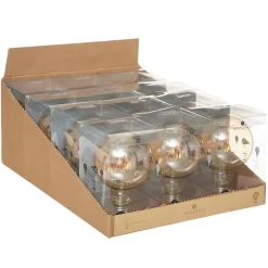 Ampoule LED Globe ambrée - filament droit E27 D10 cm - Atmosphera