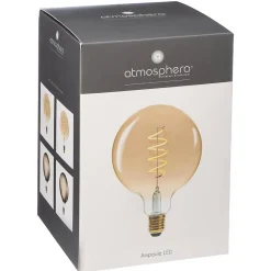 Ampoule LED Globe ambrée - filament torsadé E27 D13 cm - Atmosphera