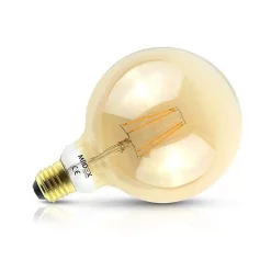 Ampoule LED Globe G125 E27 - Filament Golden - 8W Dimmable - 2700K
