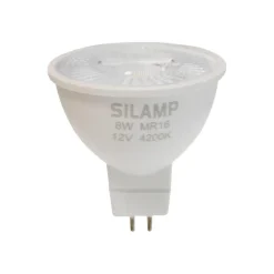 Ampoule LED GU5.3 / MR16 12V 8W SMD 80 degrés (Pack de 10) - Blanc Chaud 2300K - 3500K - SILAMP