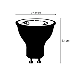 Ampoule LED GU10 RGBW intelligente 5W 350lm 2200-4000K