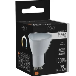 Ampoule LED GU10 10W 4000K blanc neutre 1000 lm 120 degrés EDO777494 FARI EDO
