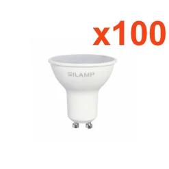 Ampoule LED GU10 8W 220V (Pack de 100) - Blanc Chaud 2300K - 3500K - SILAMP