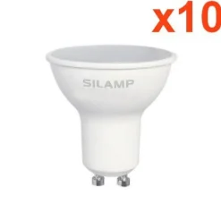 Ampoule LED GU10 8W 220V (Pack de 10) - Blanc Froid 6000K - 8000K - SILAMP