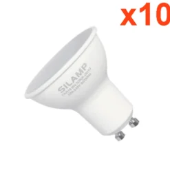 Ampoule LED GU10 6W 220V SMD2835 PAR16 10LED 100 degrés (Pack de 10) - Blanc Neutre 4000K - 5500K - SILAMP