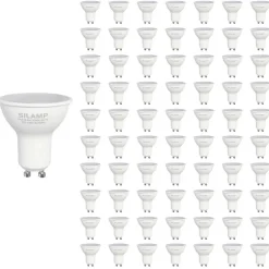 Ampoule LED GU10 6W 220V SMD2835 PAR16 10LED 100 degrés (Pack de 100) - Blanc Neutre 4000K - 5500K - SILAMP