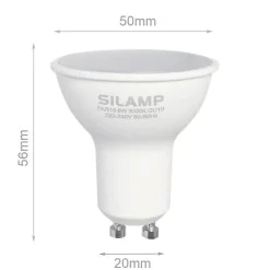 Ampoule LED GU10 6W 220V SMD2835 PAR16 10LED 100 degrés (Pack de 10) - Blanc Froid 6000K - 8000K - SILAMP