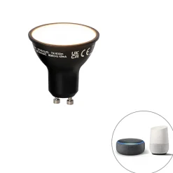 Ampoule LED intelligente GU10 noire 7W 600lm 3000K