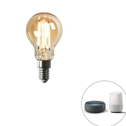 Ampoule LED intelligente E14 P45 dorée 4,9W 470lm 1800-4000K