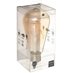 Ampoule LED Larme ambrée - filament droit E27 - Atmosphera