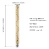 Ampoule LED NETTLIFE E27 style vintage tubulaire 300 mm dorée pour maison et café