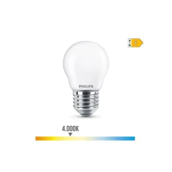 Ampoule Led Sphérique E27 6.5w 806lm 4000k Lumière Du Jour 4.5x7.8cm Philips