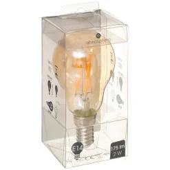 Ampoule LED Standard ambrée - filament droit E14 - Atmosphera