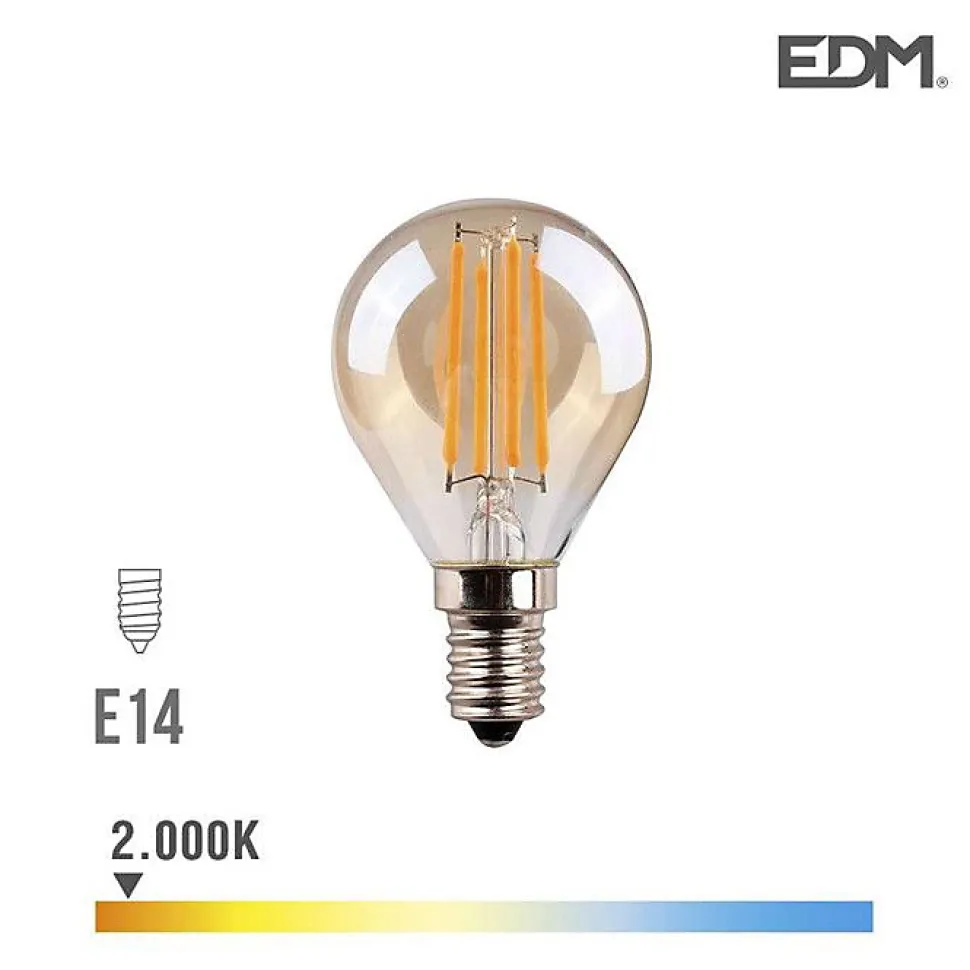 Ampoule Led VINTAGE - EDM - sphérique 4,5W - E14 - 350lm - 2,000k