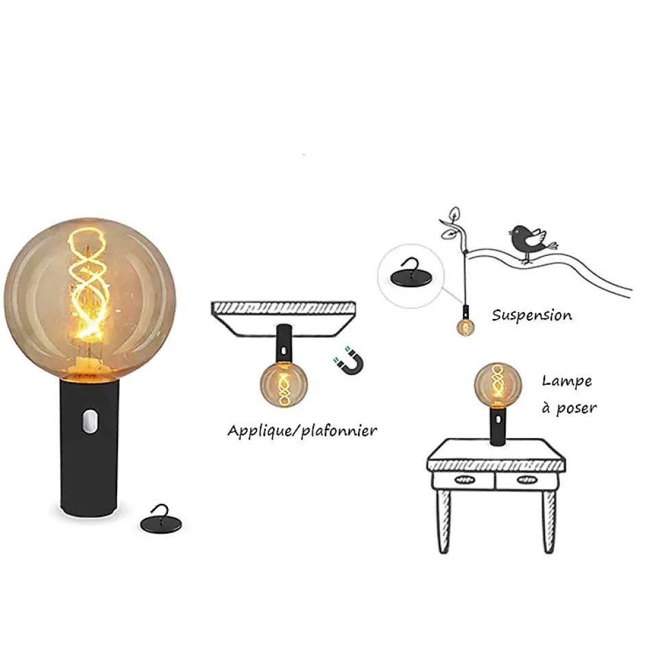 Ampoule Led vintage autonome multifonctions - New Garden - Edy G125