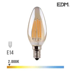 Ampoule LED VINTAGE bougie 4,5W E14 350lm 2,000k EDM 98621