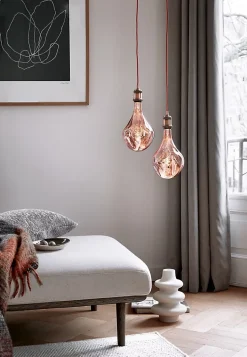 Ampoule LED XXL filament dimmable E27 80lm blanc chaud rose Ø16,5 x L.28cm Calex