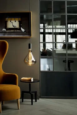 Ampoule LED XXL Sydney gris dimmable E27 Amphore ⌀ 25cm 250lm 7,5W blanc chaud Calex