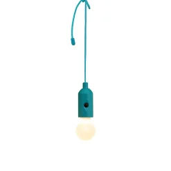 Ampoule suspendue bleu l.5,6 x H.27 cm