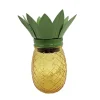 Ananas solaire en verre- Hauteur 18,5 cm- lumière blanc chaud- 3 Lumens- Eclairage extérieur Jardin