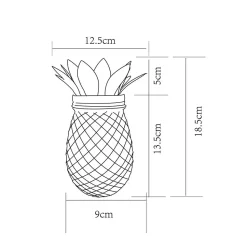 Ananas solaire en verre- Hauteur 18,5 cm- lumière blanc chaud- 3 Lumens- Eclairage extérieur Jardin