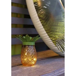 Ananas solaire en verre- Hauteur 18,5 cm- lumière blanc chaud- 3 Lumens- Eclairage extérieur Jardin