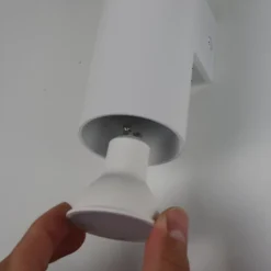 Aplique de Pared Lumière Double Haut et Bas Aluminium Blanc 2 Douilles GU10 ampoules non incluses.