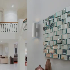 Aplique de Pared Lumière Double Haut et Bas Aluminium Blanc 2 Douilles GU10 ampoules non incluses.