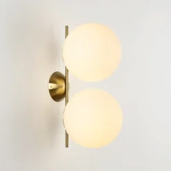 Aplique mural Double Boule Grande en Cristal ANA 220mm en Métal Doré - Douille E272 pour Intérieur Design Élégant et Mi