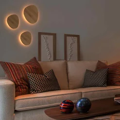 Aplique mural en bois pour intérieur TRINA 12W - Lumière indirecte chaude 2700K avec éclairage arrière - IP20